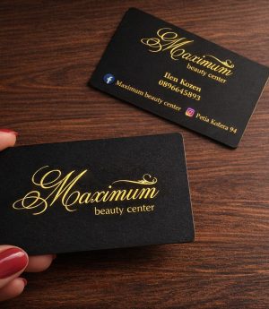 Луксозна Дебела Визитка със Златен Топъл Печат