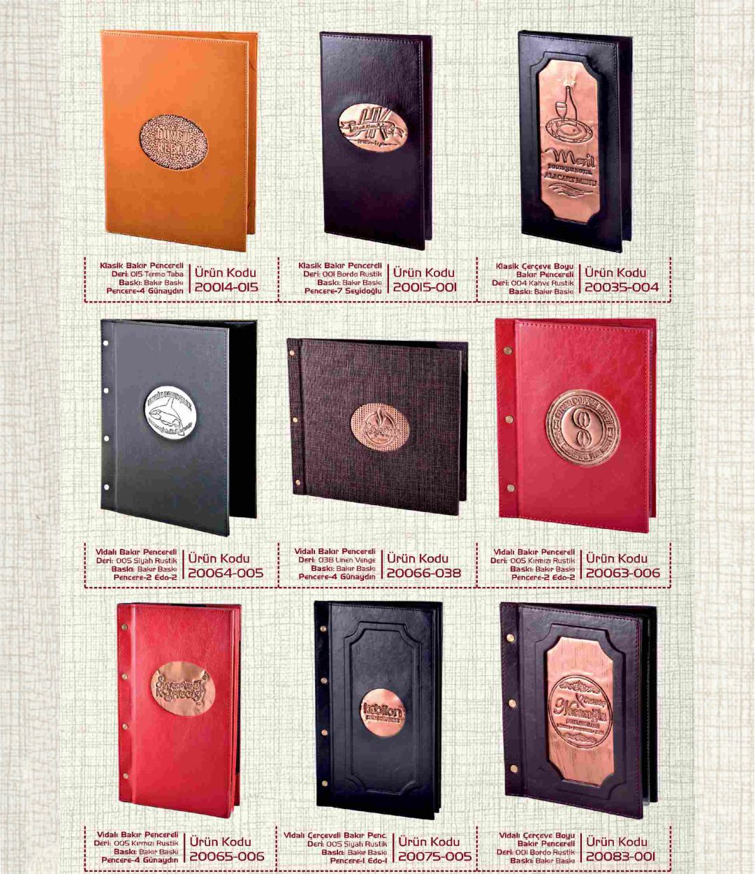 bakır pencereli menü 1