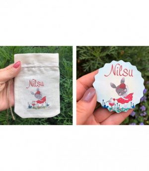 Дървен Магнит и Платнена Торбичка