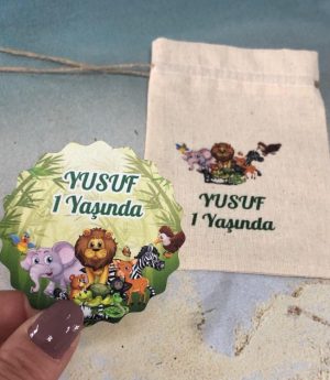 Дървен Магнит и Платнена Торбичка