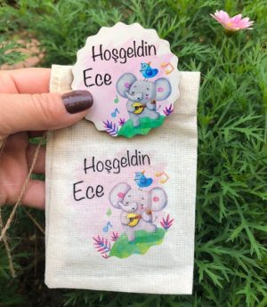 Дървен Магнит и Платнена Торбичка