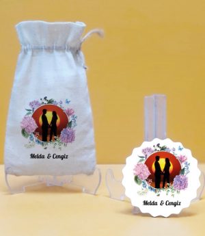 Дървен Магнит и Платнена Торбичка