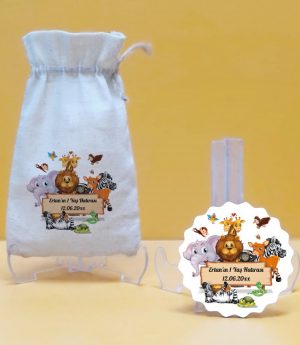 Дървен Магнит и Платнена Торбичка