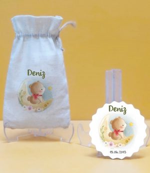 Дървен Магнит и Платнена Торбичка