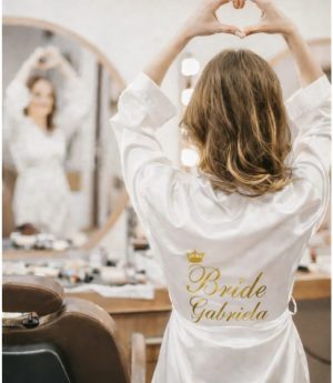 Сатенен Халат Bride с Вашето Име