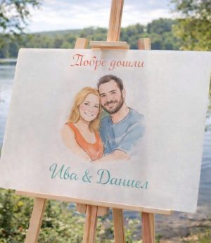 Фото Принт Бяла Матирана Посрещаща Табела