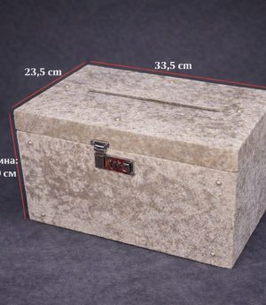 Кафяв Кадифен Сандък за Бижута с Шифър