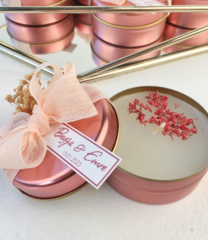 Метална Свещ Rose (с панделка)