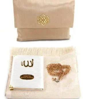 Видове Комплекти Книга Ясин с Корица от Шантунг Плат + Молитвено Килимче + Тесбих