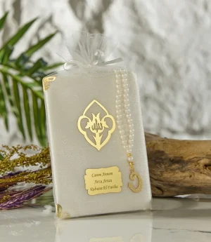 Видове Комплекти с Ясин Книга от Шантунг + Перлен Тесбих в Тюлена Торбичка