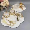 Doğal Mermer Söz Nişan Yüzük ve Damat Kahve Tepsi Seti – Gold123