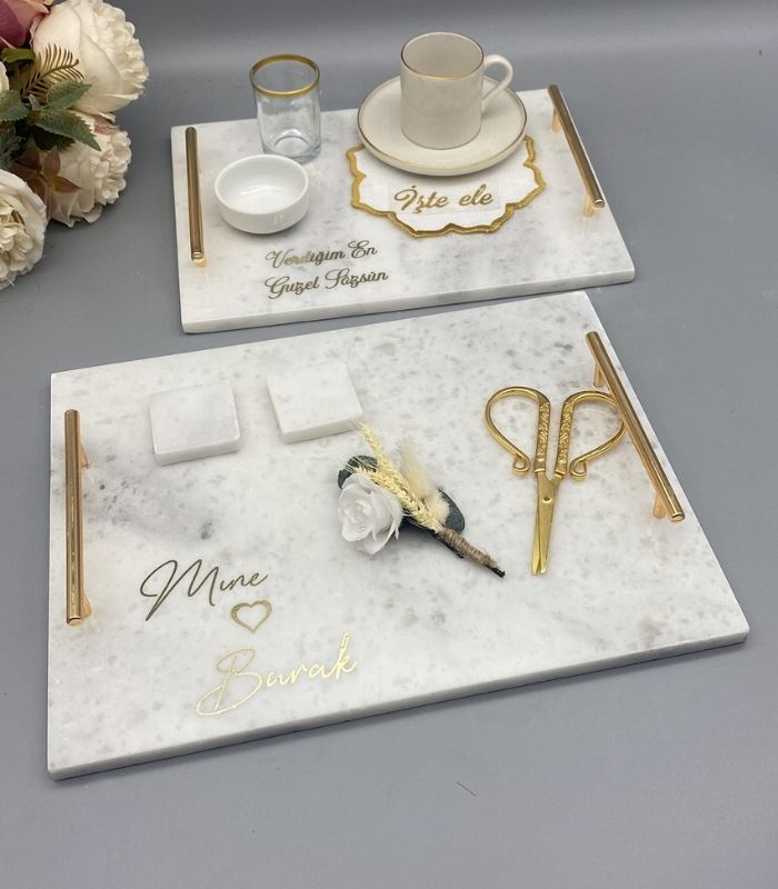 Mermer Söz tepsisi Nişan tepsisi Damat Kahvesi146