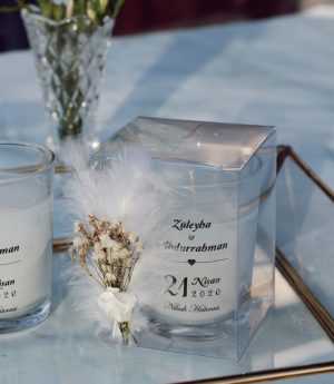 Свещ в Чаша с Прозрачна Кутия