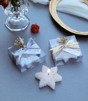 Свещ Снежинка в Прозрачна Кутия