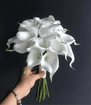 10 бр Изкуствен Булчински Букет от Мокра Кала и Бутониера