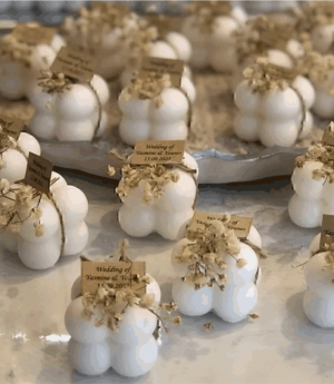 Свещ Bubble с Цветна Украса