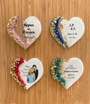Сърцевидни Епоксидни Магнити с Камъни