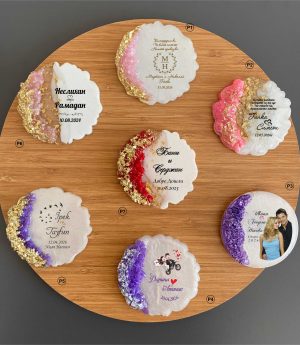 Розови и Лилави Епоксидни Магнити с Камъни