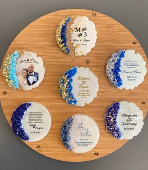 Сини Епоксидни Магнити с Камъни