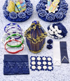 174 Части Тъмносин Комплект за Къна