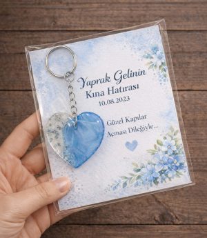 Епоксиден Ключодържател със Синьо Сребърно Сърце