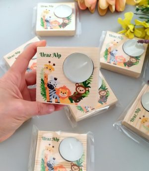 Квадратна Дървена Свещ