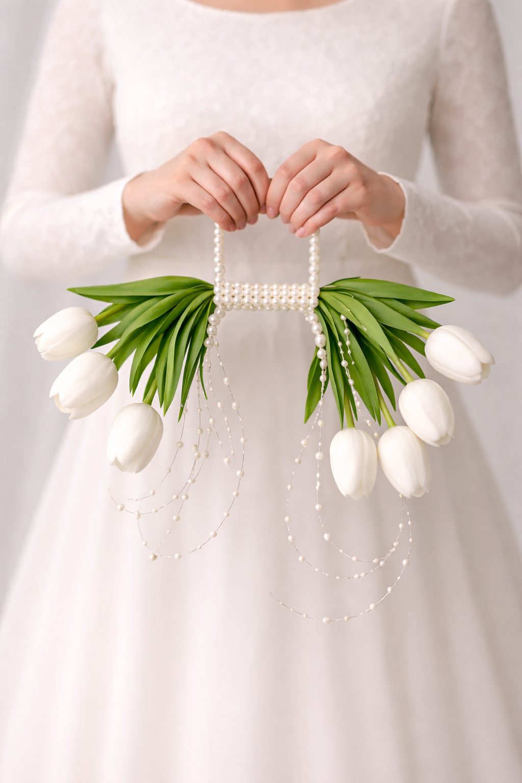 Dizi incili Islak Lale Gelin BuketiA