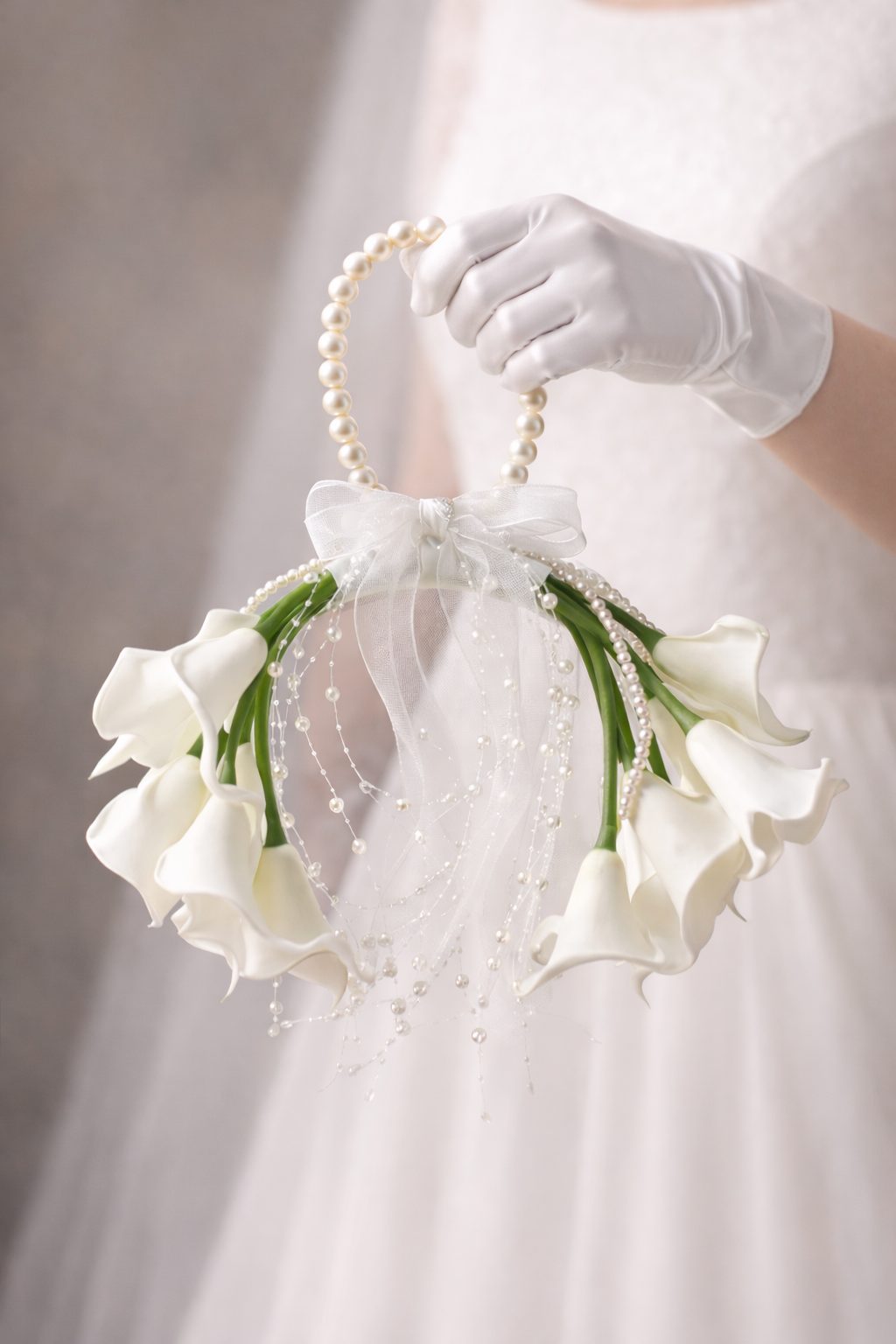 İnci Saplı Lilyum Gelin Buketi1