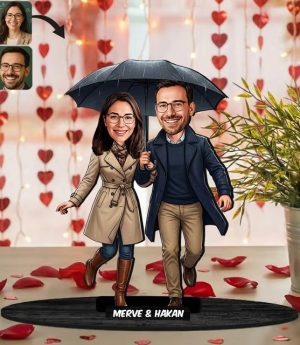 Персонализирано Дървено Карикатурно Библо за Влюбени