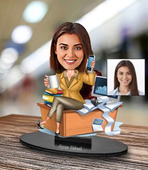 Персонализирано Карикатурно Библо С Дизайн На Бизнес Дама