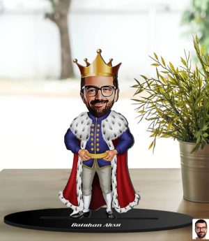 Персонализирано Карикатурно 3D Дървено Библо С Дизайн На Крал