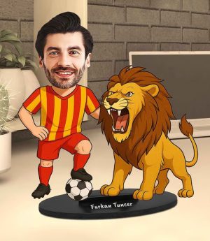 Персонализирано Карикатурно Библо С Шампионски Жълто-Червен Фенски Дизайн