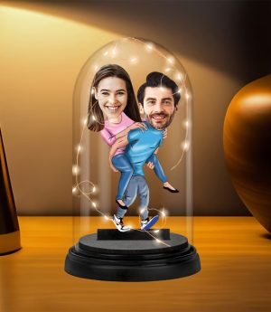 Персонализиран Светещ Карикатурен Фанус Библо С Дизайн На Двойка