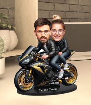 Персонализирано Карикатурно Библо С Дизайн На Мотористка Двойка