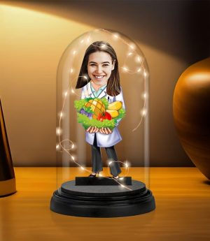 Персонализиран Светещ Карикатурен Фанус Библо С Дизайн На Диетолог