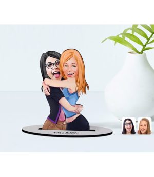 Персонализиран Дървен Библо Модел С Карикатура На Майка и Дъщеря