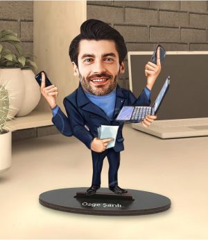 Персонализирана Карикатура Със Снимка Най-Трудолюбив Мъж Дизайн