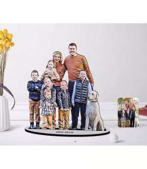 Персонализиран Дървен Библо Модел С Цяла Семейна Карикатура