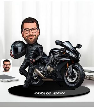 Персонализирано Карикатурно Библо С Дизайн на Моторист Мъж