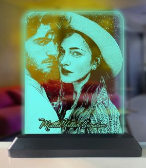 Персонализирана 3D LED Нощна Лампа Със Снимка Правоъгълна Вертикална Подарък За Любим човек