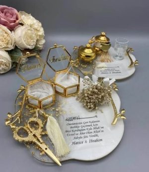 Златни Епоксидни Комплекти Табли За Кафе На Младоженеца