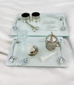 Комплекти Прозрачни Подноси За Годеж И Подноси За Кафе На Младоженеца