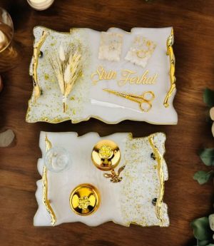 Златен Поднос За Сгодяване, Поднос За Годеж И Кафе За Младоженеца