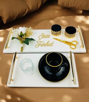 Златен Поднос За Сгодяване И Мраморен Поднос За Годеж