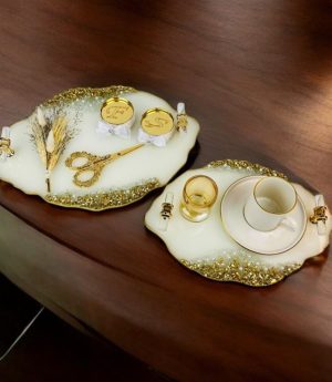 Златни Епоксидни Комплекти Подноси За Сгодяване И Годеж