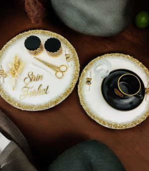 Златен Епоксиден Поднос За Сгодяване И Годеж