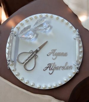 Комплекти Сребърни Перлени Табли За Годежни Пръстени