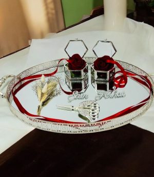 Метален Сребърен Поднос За Сгодяване