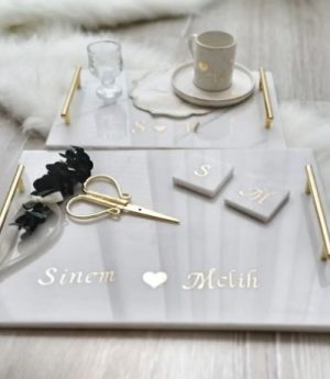 Мраморна Табла За Обручение И Табла За Младоженеца Комплект За Годеж