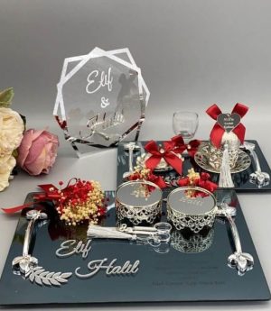 Комплект от 3 части за годеж и кафе за младоженеца – табла и табелка с име